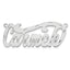 14k White Gold Diamond-cut Name Plate