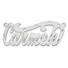 14k White Gold Diamond-cut Name Plate