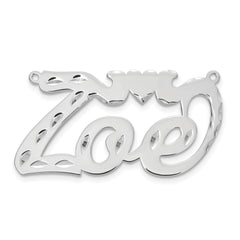 Sterling Silver/Rhodium-plated Diamond-cut Heart Name Plate