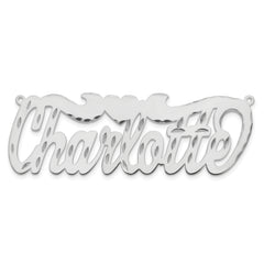Sterling Silver/Rhodium-plated Diamond-cut Heart Name Plate