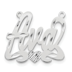 Sterling Silver/Rhodium-plated Diamond-cut Heart Name Plate