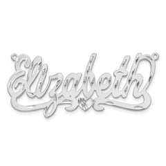 Sterling Silver/Rhodium-plated Diamond-cut Heart Name Plate