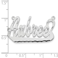 10k White Gold Diamond-cut Underlined Name Plate