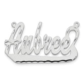 14k White Gold Diamond-cut Underlined Name Plate