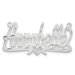 14k White Gold Diamond-cut Heart Name Plate