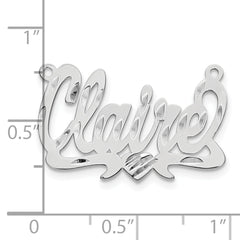 10k White Gold Diamond-cut Heart Name Plate