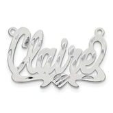 10k White Gold Diamond-cut Heart Name Plate