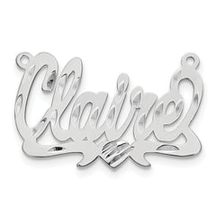 14k White Gold Diamond-cut Heart Name Plate