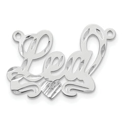 14k White Gold Diamond-cut Heart Name Plate