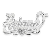 10k White Gold Diamond-cut Heart Name Plate