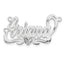 14k White Gold Diamond-cut Heart Name Plate