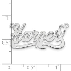 14k White Gold Diamond-cut Name Plate