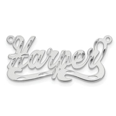 10k White Gold Diamond-cut Name Plate