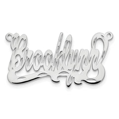 Sterling Silver/Rhodium-plated Diamond-cut Name Plate
