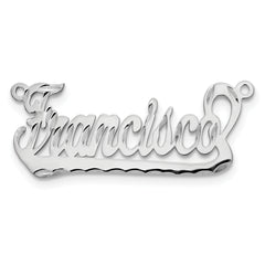Sterling Silver/Rhodium-plated Diamond-cut Underlined Name Plate