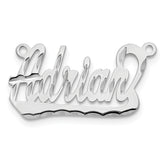 14k White Gold Diamond-cut Underlined Name Plate