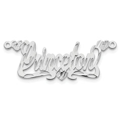 10K White Gold Diamond-cut Hearts Name Plate