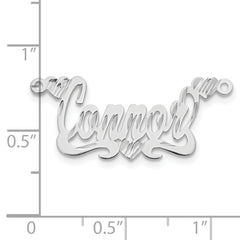 14k White Gold Diamond-cut Hearts Name Plate