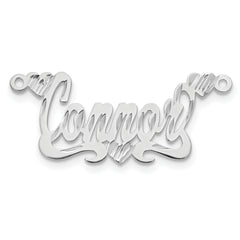14k White Gold Diamond-cut Hearts Name Plate