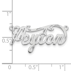 10k White Gold Diamond-cut Name Plate