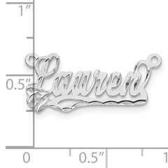 14k white Gold Diamond-cut Heart Name Plate