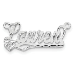 14k white Gold Diamond-cut Heart Name Plate
