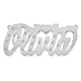 14k White Gold Satin Diamond-cut Heart Name Plate