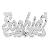 10k White Gold Satin Diamond-cut Heart Name Plate