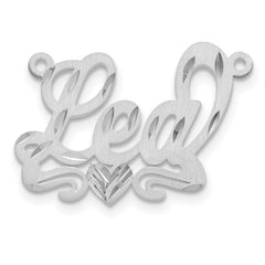 10k White Gold Satin Diamond-cut Heart Name Plate