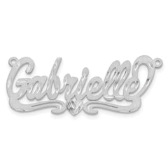 14k White Gold Satin Diamond-cut Heart Name Plate