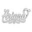 Sterling Silver/Rhodium-plated Satin Diamond-cut Heart Name Plate