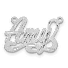 Sterling Silver/Rhodium-plated Satin Diamond-cut Name Plate