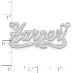 Sterling Silver/Rhodium-plated Satin Diamond-cut Name Plate