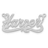 14k White Gold Satin Diamond-cut Name Plate