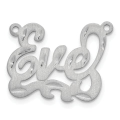 Sterling Silver/Rhodium-plated Satin Diamond-cut Name Plate