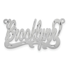 Sterling Silver/Rhodium-plated Satin Diamond-cut Name Plate