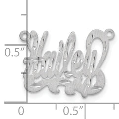 Sterling Silver/Rhodium-plated Satin Diamond-cut Name Plate