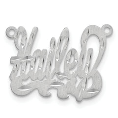 Sterling Silver/Rhodium-plated Satin Diamond-cut Name Plate