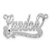 10k White Gold Satin Diamond-cut Heart Name Plate