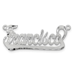 SS/Rhodium-plated Satin Diamond-cut Underlined Name Plate