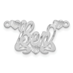 10k White Gold Satin Diamond-cut Hearts Name Plate