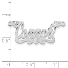 10k White Gold Satin Diamond-cut Hearts Name Plate