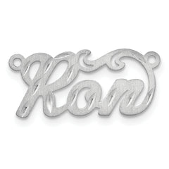 Sterling Silver/Rhodium-plated Satin Diamond-cut Name Plate