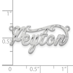 10k White Gold Satin Diamond-cut Name Plate