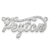 Sterling Silver/Rhodium-plated Satin Diamond-cut Name Plate