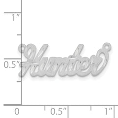 14k White Gold Satin Diamond-cut Name Plate