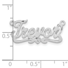 10k White Gold Satin Diamond-cut Heart Name Plate