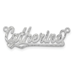 10k White Gold Satin Diamond-cut Heart Name Plate