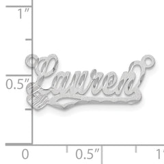 10k White Gold Satin Diamond-cut Heart Name Plate