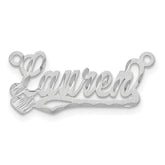 10k White Gold Satin Diamond-cut Heart Name Plate